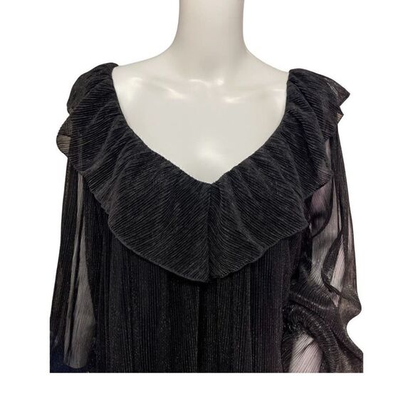Tularosa Black‎ Sheer Ruffle Mini Dress Boho Romantic Long Sleeve Small NWT - Picture 3 of 12